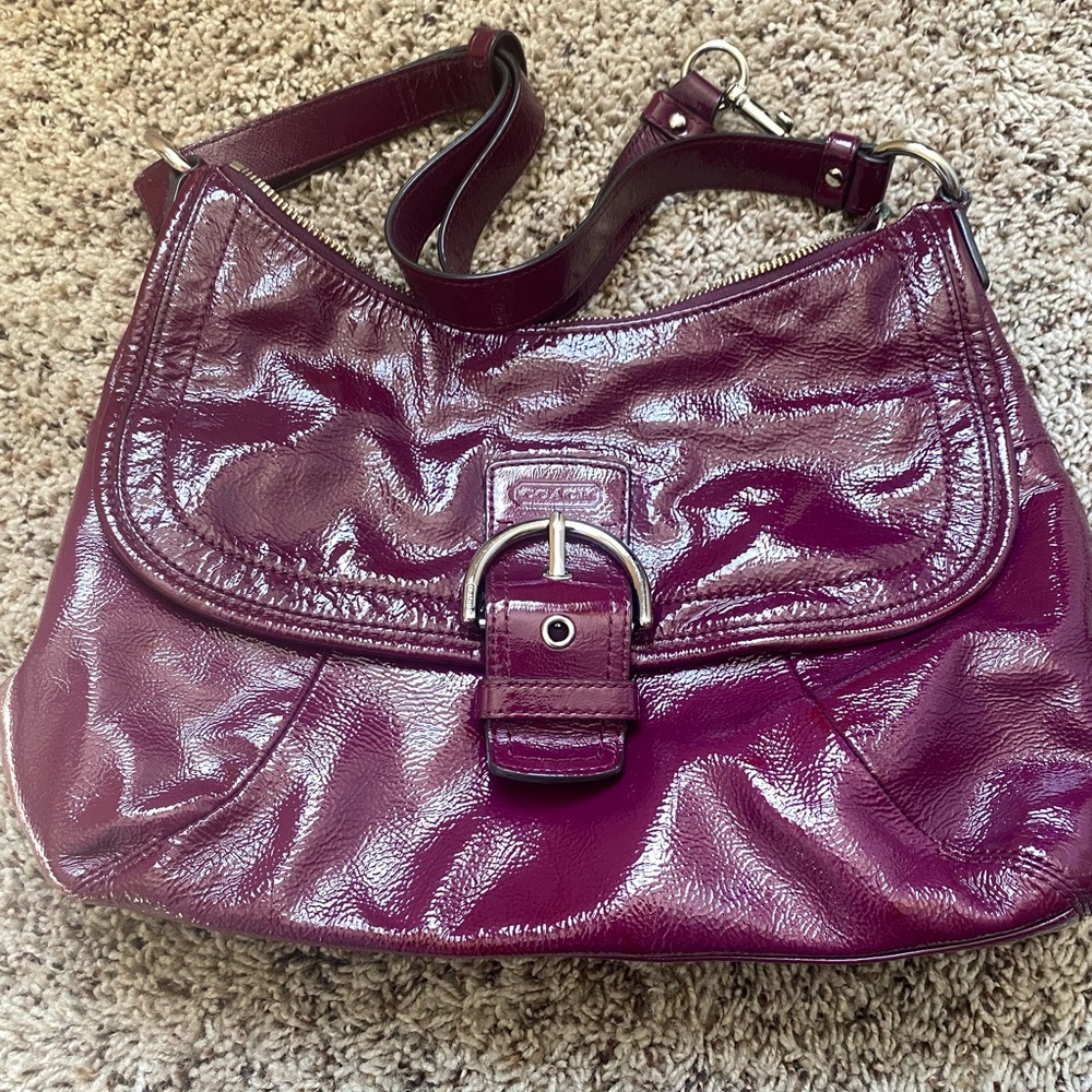 Purple coach purse